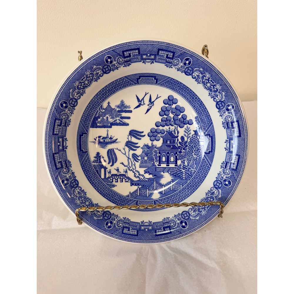 Spode Blue Room Collection Willow Soup Bowl Blue White Made in England